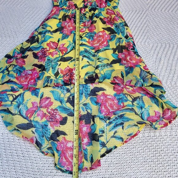 High Low Yellow Floral Dress Size Small - Picture 9 of 10